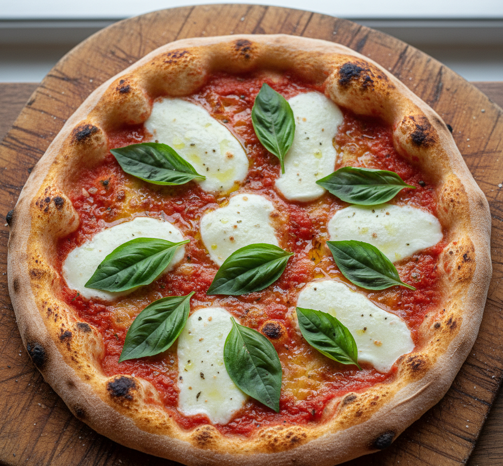 wood fired margherita supreme pizza